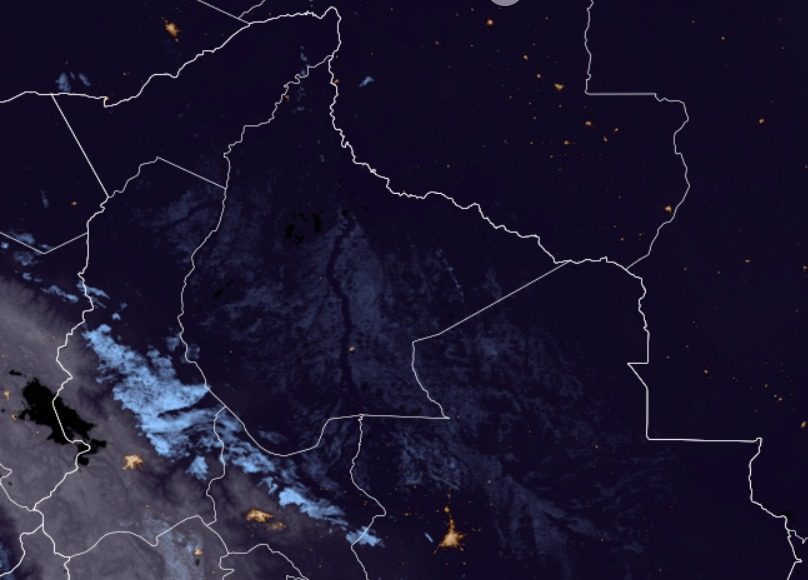 Imagen Satelital del territorio Nacional hasta Hrs. 10:30 p.m. (fuente satélite GOES)