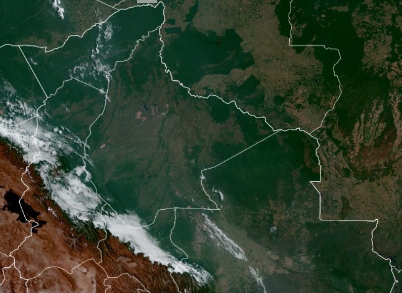 Imagen Satelital del territorio Nacional hasta Hrs. 12:50 p.m. (fuente satélite GOES)