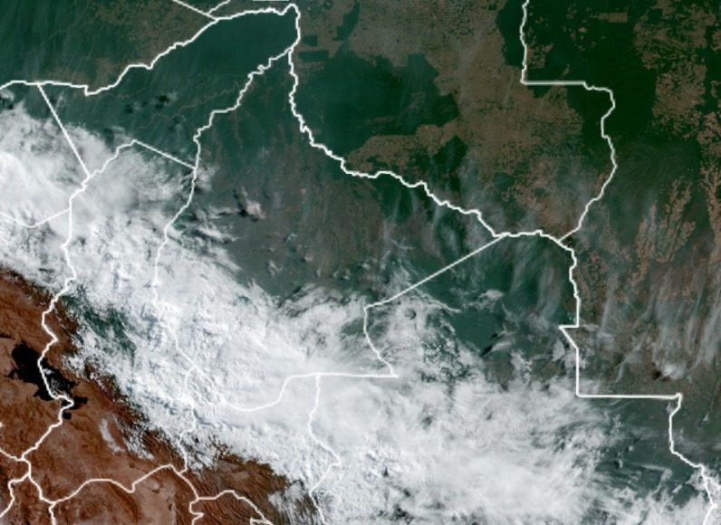 Imagen Satelital del territorio Nacional hasta Hrs. 12:40 p.m. (fuente satélite GOES)
