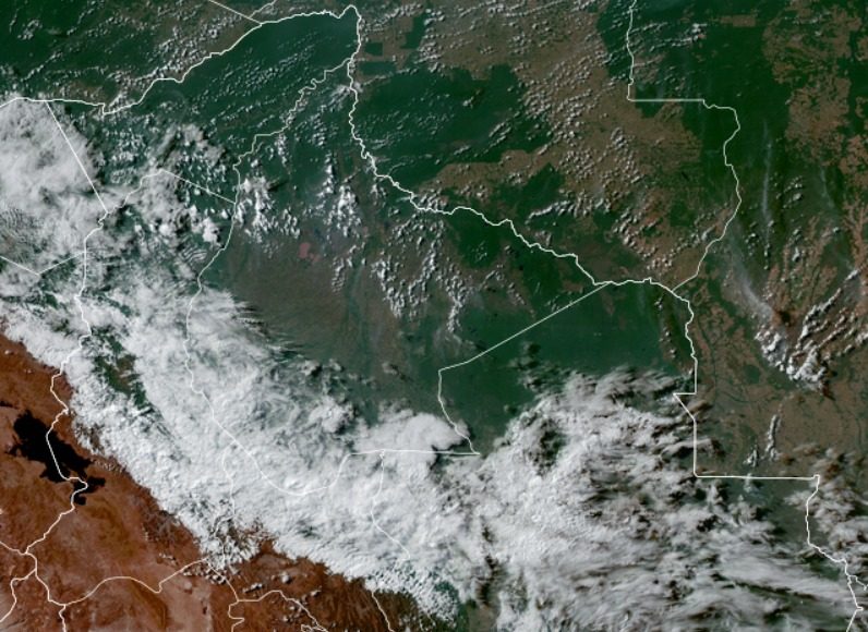 Imagen Satelital del territorio Nacional hasta Hrs. 10:10 p.m. (fuente satélite GOES)