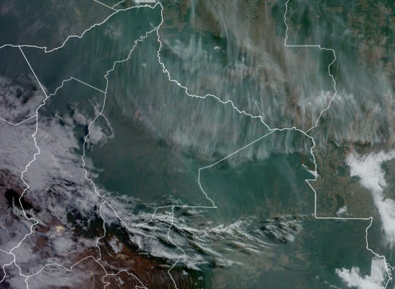Imagen Satelital del territorio Nacional hasta Hrs. 11:50 a.m. (fuente satélite GOES)