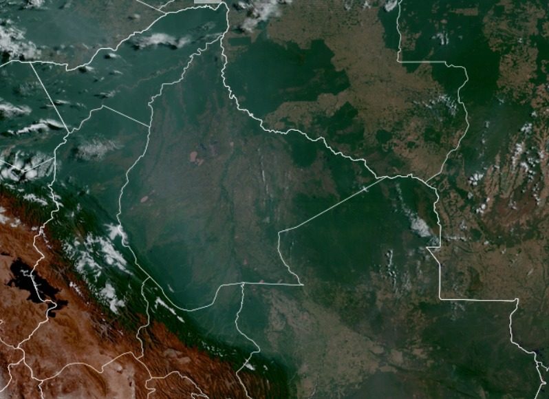 Imagen Satelital del territorio Nacional hasta Hrs. 12:40 p.m. (fuente satélite GOES)