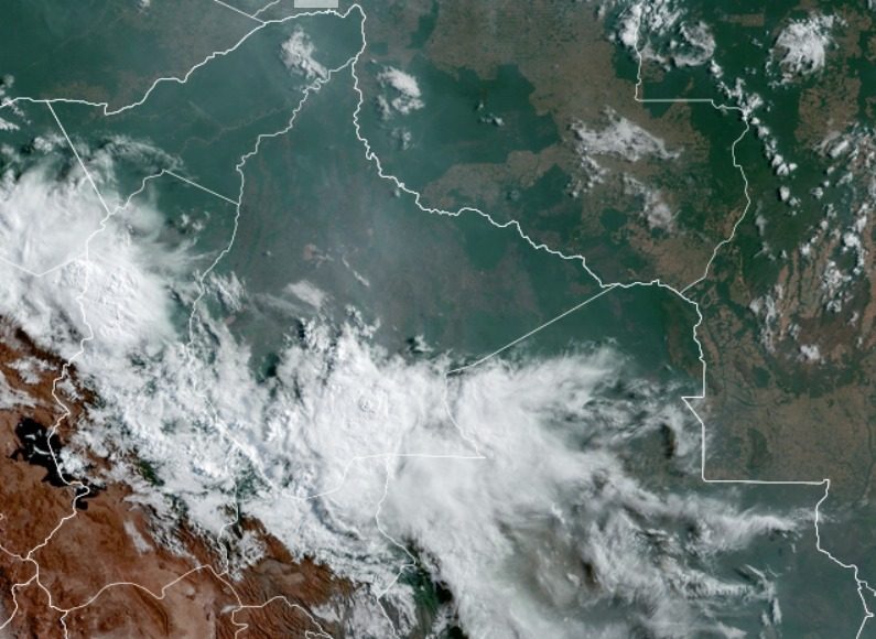 Imagen Satelital del territorio Nacional hasta Hrs. 12:20 p.m. (fuente satélite GOES)