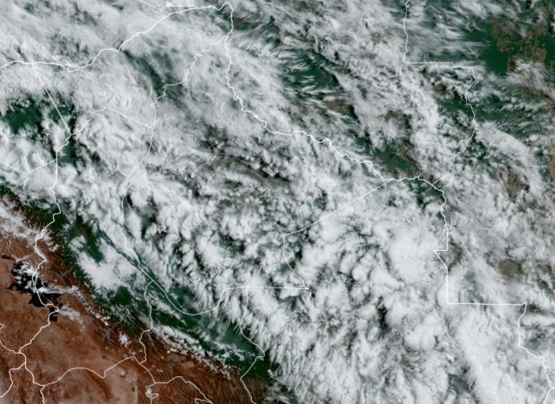 Imagen Satelital del Territorio Nacional hasta Hrs. 12:50 p.m. (fuente satélite GOES)
