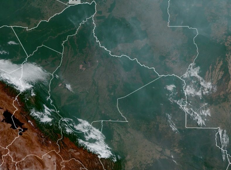 Imagen Satelital del Territorio Nacional hasta Hrs. 12:40 p.m. (fuente satélite GOES)