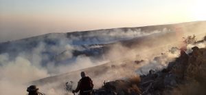 Guardaparques sofocando incendios en Tunari