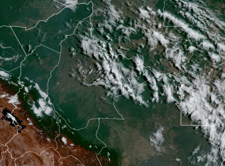 Imagen Satelital del Territorio Nacional hasta Hrs. 12:40 p.m. (fuente satélite GOES)